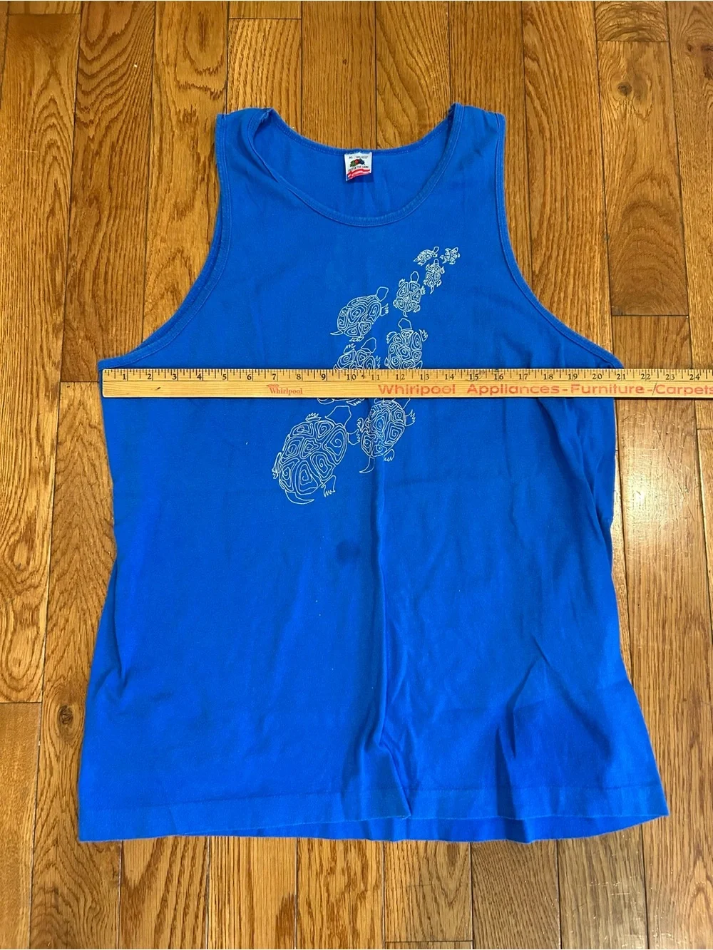 Vintage Fruit of the Loom Tank Top Men's XL Blue Turtle Graphic Print USA